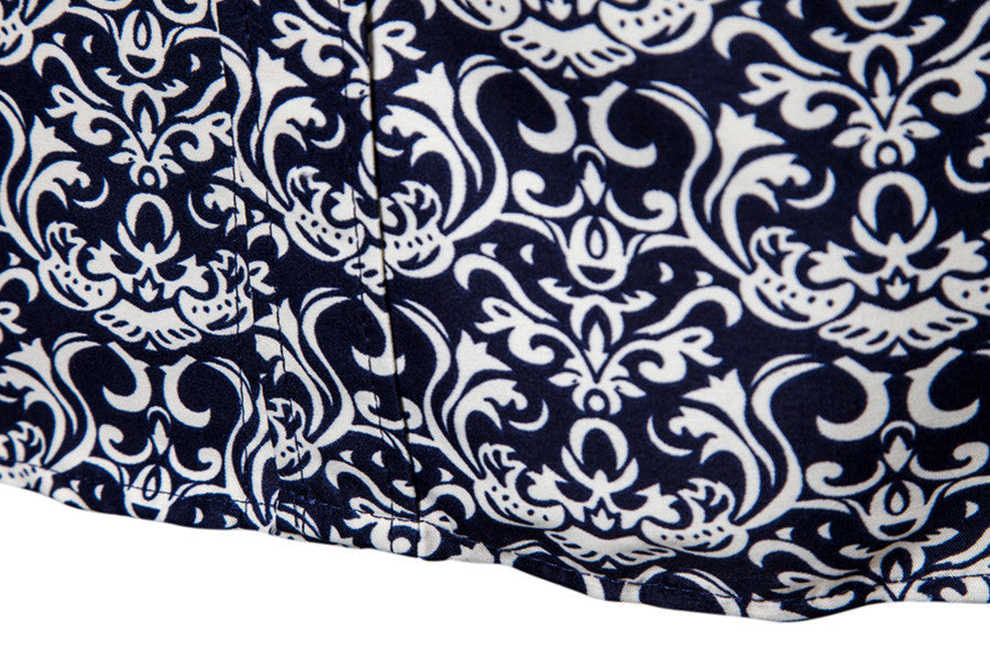 Summer New Men's Short Sleeved Shirt Thin Collar Hawaiian Style Floral Shirt Vacation Series Men's Shirt