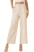 TACVASEN High Waisted Fashion Wide Leg Trousers Womens Loose Casual Long Pants Lightweight Soft Button Closure 2 Pockets Pants