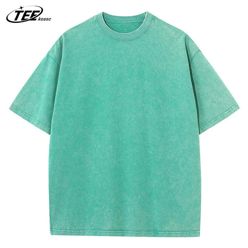 Summer Washed T Shirt Men Women Cotton Loose O-Neck Oversized Tee Couple Korean Y2k Tops Casual Vintage Short Sleeve T-shirt