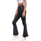 Women's Super Soft Flare Pants High Waisted Tummy Control Workout Yoga Push Up Gym Fitness  Long Leggings Bell Bottoms