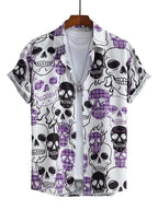 Men's Astronaut Printed Shirts 2023 Summer Hawaii Short Sleeved Shirt Men's Beach Breathable Tops Outdoor Street men's Clothing