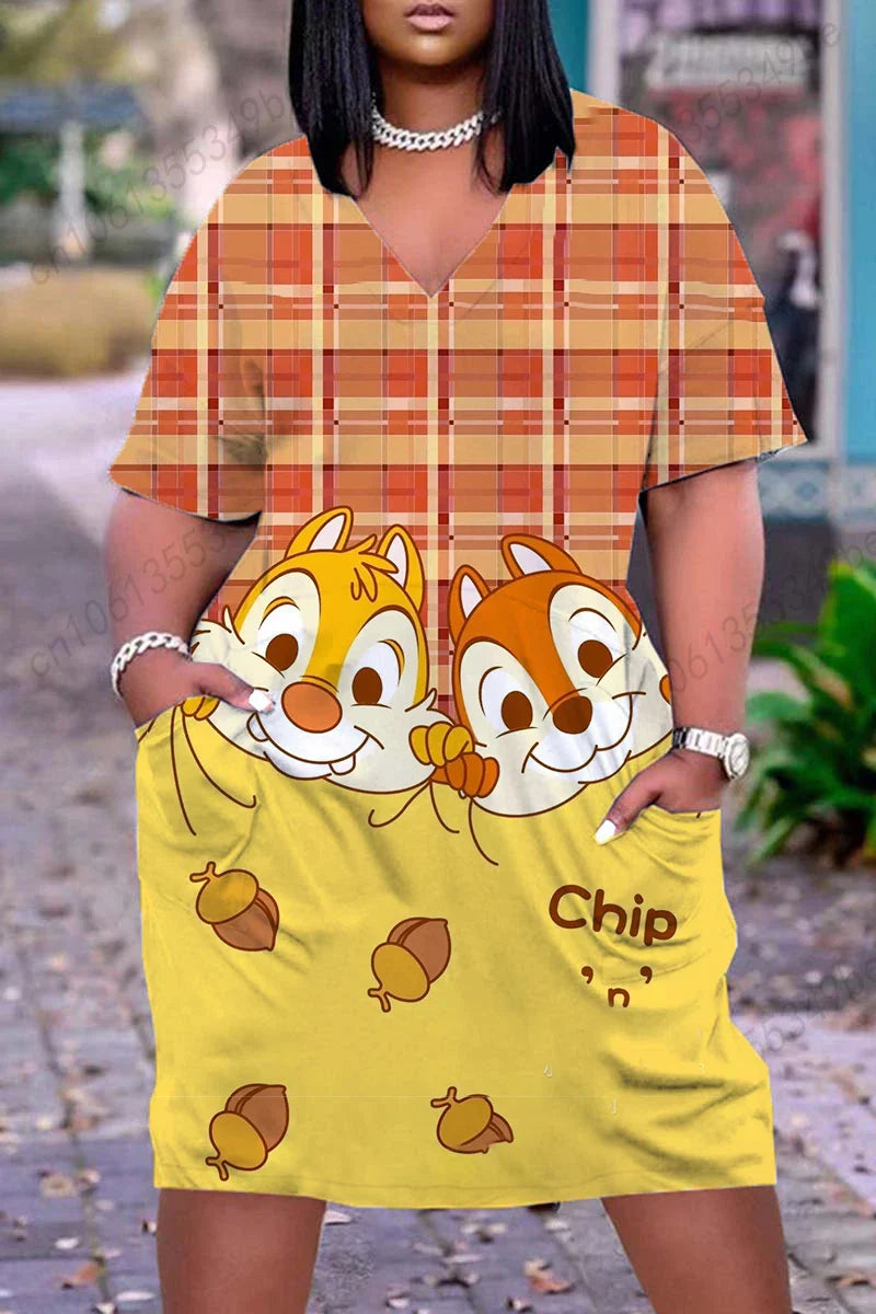 Disney Dresses Plus Size Xxxl Elegant Dresses for Women for Party Woman Elegant Dress 5xl Large Size Women's Clothing Chic 2022