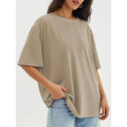 Womens Oversized T Shirts Loose Fit Crewneck Short Sleeve Tops Summer Casual Blouse Y2K 2025 Basic Tee Beach