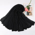 Dot Pom Pom Cotton Hijab Scarves Women Muslim Shawls Big Size Headscarf Wraps Solid Headbands Turbans Bandana Foulard Bufandas
