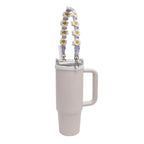 Water Bottle Handle Strap Handmade Flower 16-40oz Tumbler Silicone Safety Ring Cotton Rope Flower Durable Water Bottle Strap