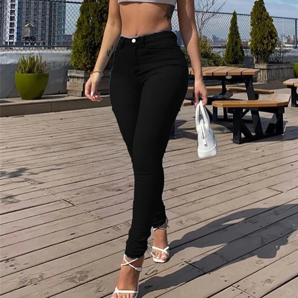 Women High Waist Jeans 2024 Spring Summer Skinny Casual Office Lady Slim Lifting Butt Denim Pencil Pants Female Elastic Trousers