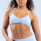 DLOGO With Logo Impact Strappy Bra Top Women High Support Impact Thin Strap Halter Sport Seamless Bras Scrunch Workout Yoga Tank