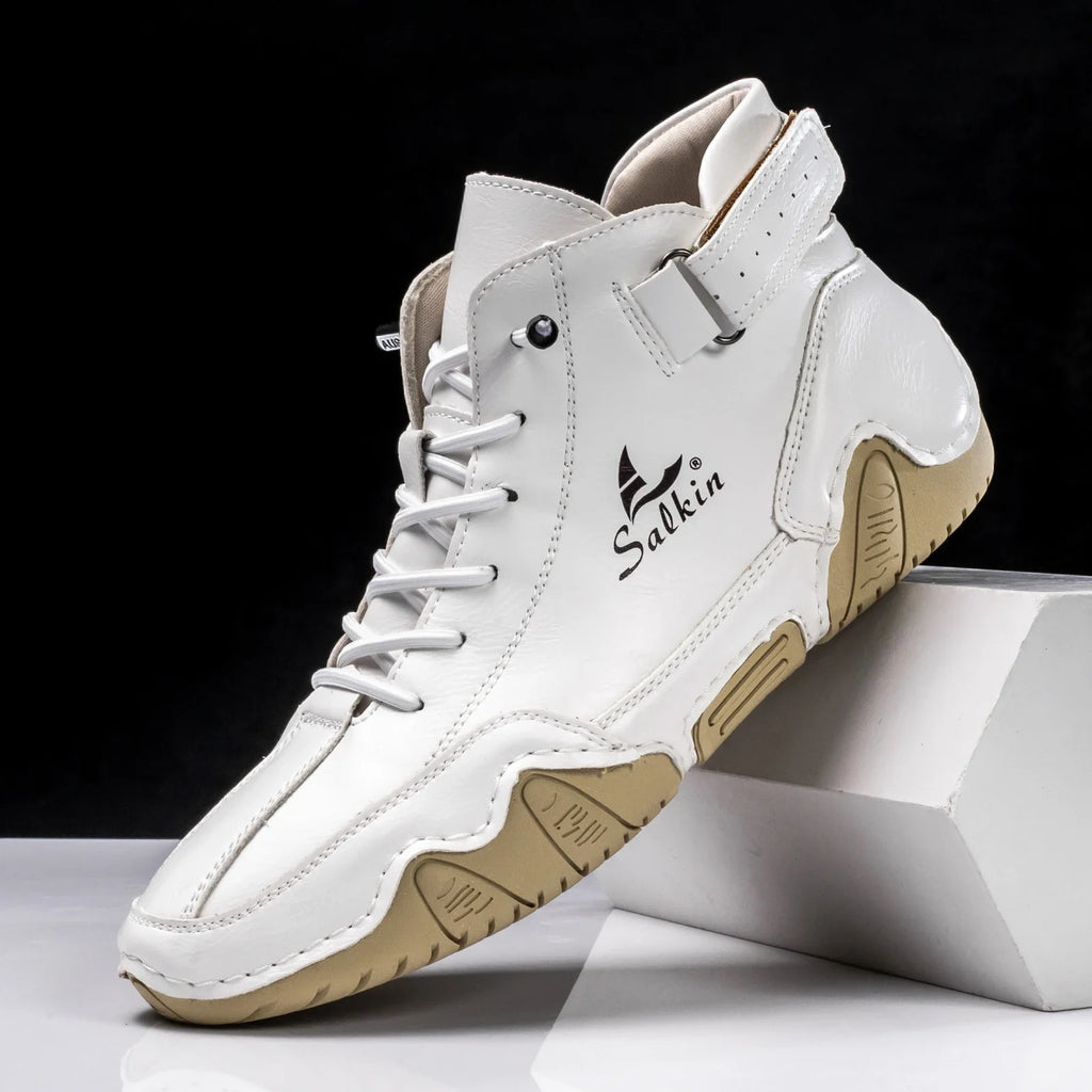 New 2025 Handmade Men Boots Design Sneakers Man Outdoor Casual Leather Men Shoes Ankle Boots Fall Breathable Hot Sale