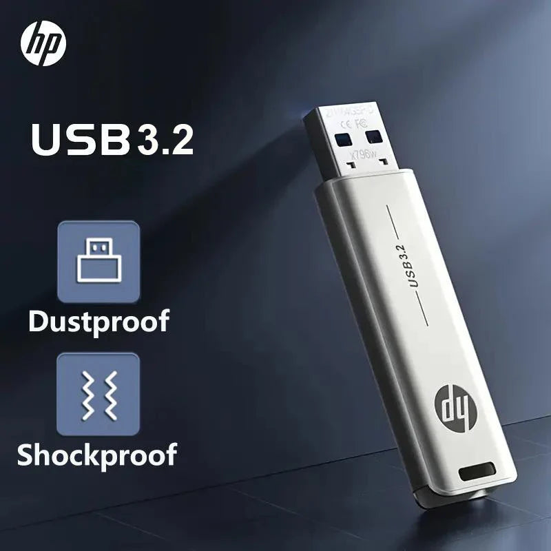 HP USB Flash Drive 3.2 32GB 64GB High Speed Sticks External Storage Metal Pen Drive Creative Personality Car Music