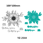 Daily Grind Autumn Bears Occasion Flowers Sunshine 2024 Newest Cutting Dies Clear Stamp Stencil for Scrapbooking Paper Making