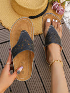 Women Platform Sandals Beach Casual Wedges Flip Flops Premium Orthopedic Open Toe Big Toe Anti-slip Outdoor PU Leather Shoes