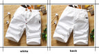 White Shorts Men Cotton Casual Shorts Bermudas Summer Slim Fit Drawstring Shorts Daily Wear Soft Touch and Comfortable Pants