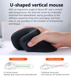 Warvank U1 Vertical Wireless Mouse Rechargeable Silent Office Mice Ergonomics DPI Adjustable For Laptop PC Computer Office Home