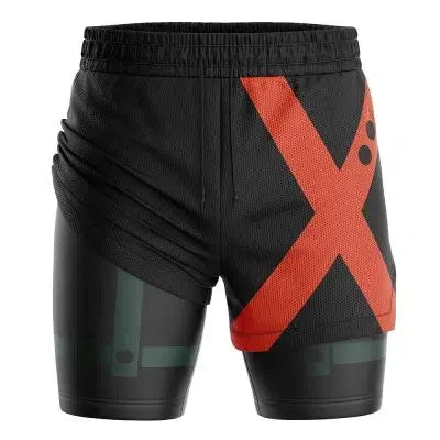 Deku My Hero Academia 2-in-1 Performance Shorts Shorts Cartoon Sports Fitness Shorts Anime Casual 3D Printing