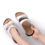 Crestar Women's Cork Slippers With Adjustable Buckle Summer New Gradient Beach Sandals Lady Fashion Clogs Slides House Slippers