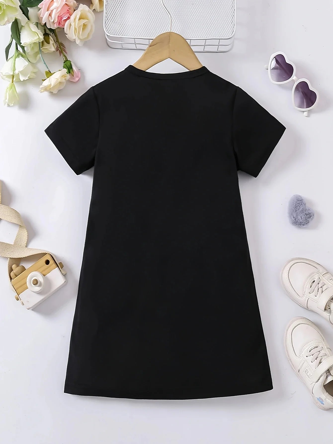 Girl's casual jumpsuit is soft and comfortable, stylish, simple and breathable A-line skirt | Love butterfly print dress