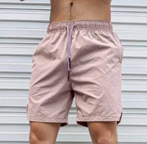 Summer new Men Light Weight Thin Short Pants Running Squat Fitness Shorts Men GYM Wear Quick-drying Beach Drawstring Shorts