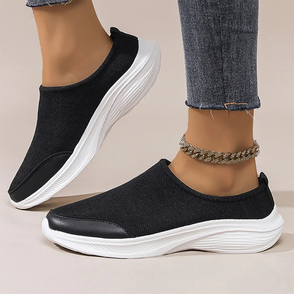 W003 Unisex Men's and Women's Flyknit Sports Shoes Running Shoes Soft Sole Wear-Resistant Lightweight Black White Casual Sports Shoes Campus Casual Style Four Seasons Loafers