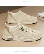 Upgrade your style with Men's Vulcanize Shoes 2025 /White Leather Casual Shoes/