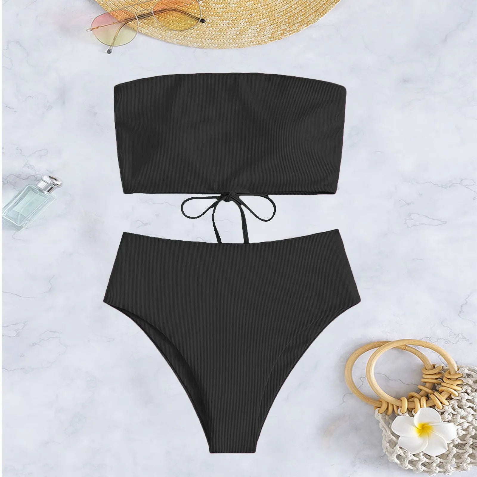 Bathing Suit Two-Piece Set Summer Swimwear Bra Briefs Bikini Set With Chest Pad Wire-Free Women Beach Suit Women Clothes