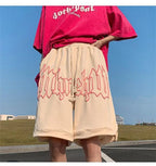 Y2k Shorts For Men 2025 Summer Letter Foam Print Loose Sweatpants Gym Oversized Basketball Shorts Pants Hip Hop Streetwear 8XL