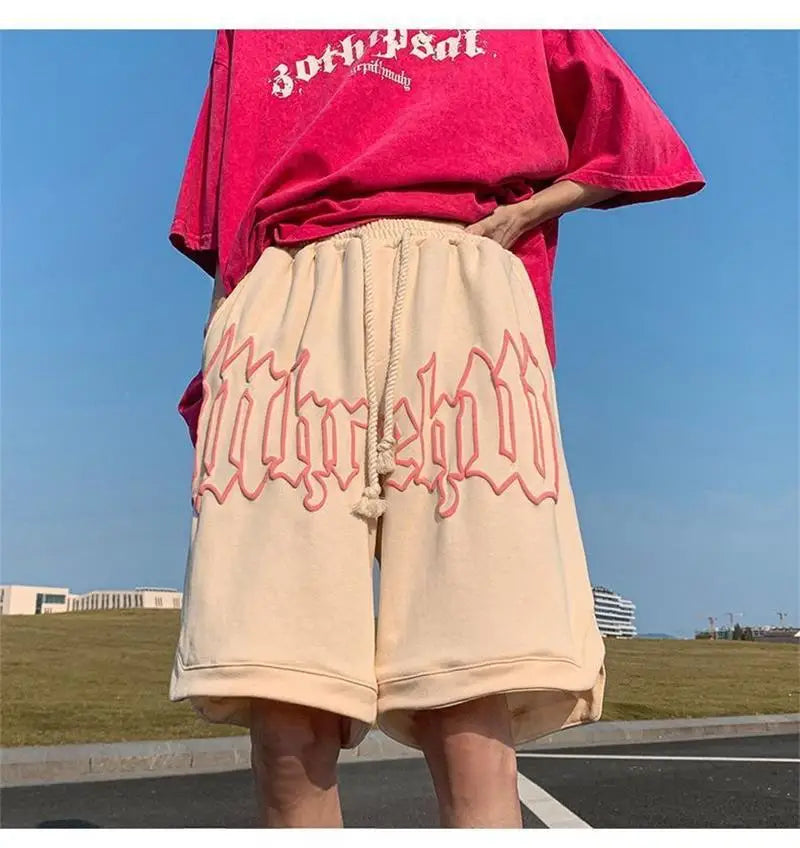 Y2k Shorts For Men 2025 Summer Letter Foam Print Loose Sweatpants Gym Oversized Basketball Shorts Pants Hip Hop Streetwear 8XL
