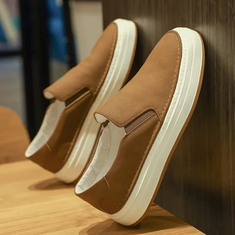 High Quality Brand Men's Genuine Leather Shoes Soft Soles Comfortable Loafers Non Slip Outdoor Men's Flat Shoes Free Delivery