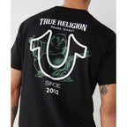 True Religion T-shirt Graphics T-shirt Men Cotton Graphic Crew Neck T-shirt Printed Short Sleeve Comfortable Breathable Top