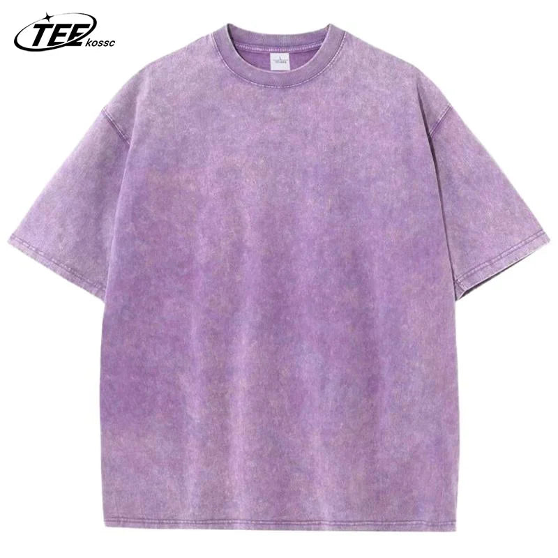 Summer Washed T Shirt Men Women Cotton Loose O-Neck Oversized Tee Couple Korean Y2k Tops Casual Vintage Short Sleeve T-shirt