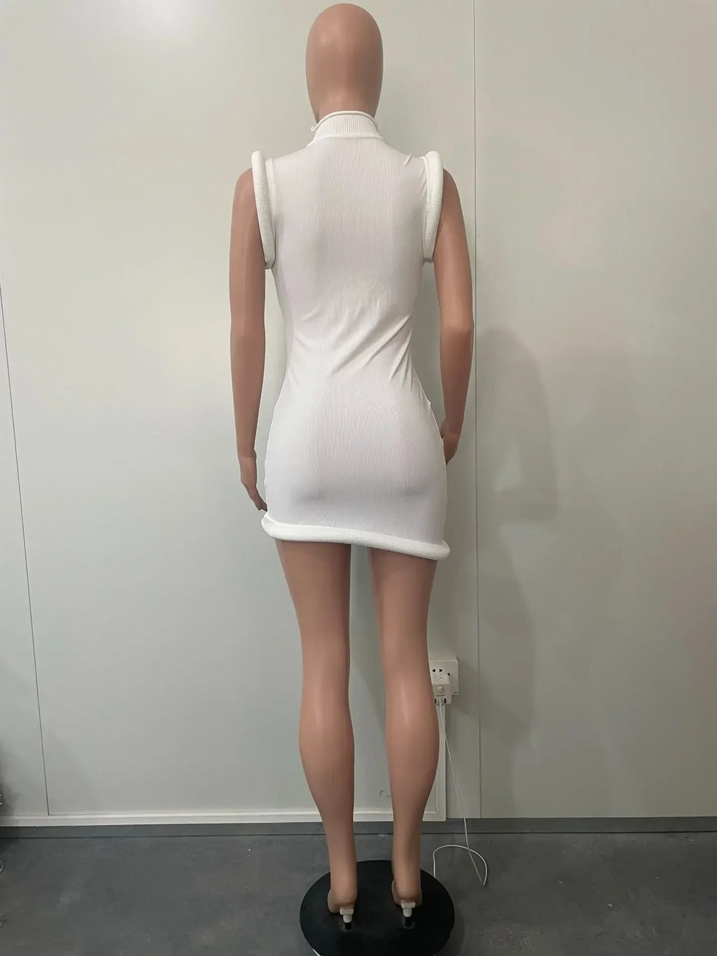 CM.YAYA Women Stand Collar Sleeveless Bodycon Midi Dress 2024 Summer Solid Evening Party Club Fashion Dresses Vestidos