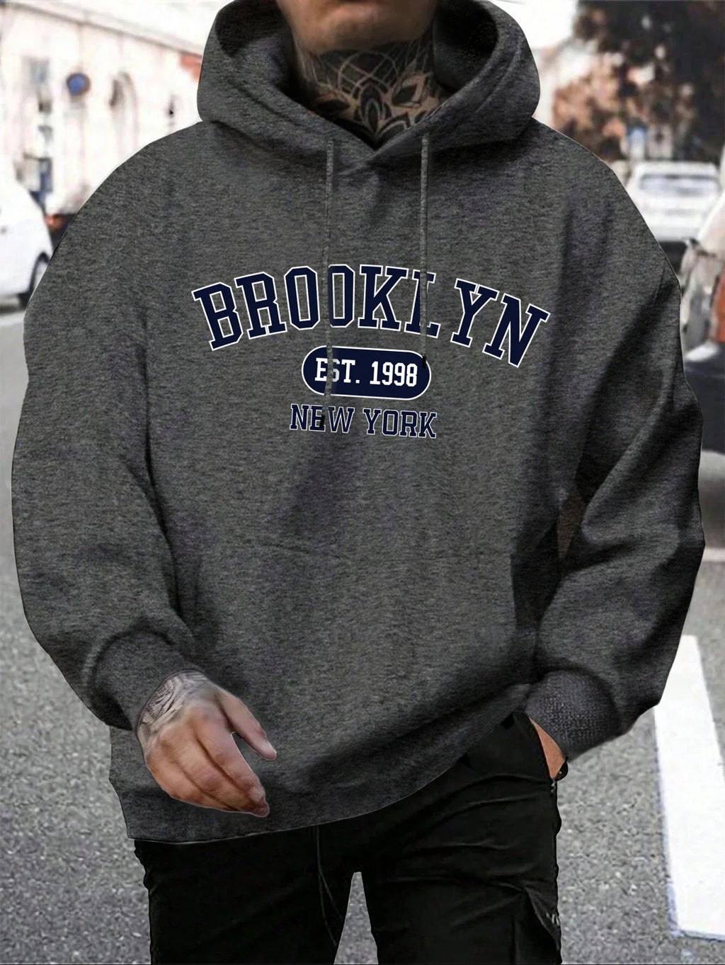 Brooklyn Est 1998 New York Printing Men Hoodies Harajuku Crewneck Hoodie Fashion Oversize Hoody Autumn Comfortable Tracksuit