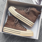 Classic Fashion Skateboarding Shoes for Men Women Comfy Suede Leather High Top Sneakers Men Height-increasing Platform Sneakers