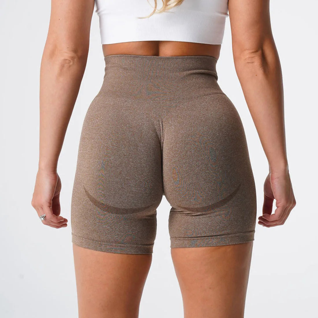 Women High Waist Compression Soft Comfort Seamless Contour Yoga Shorts Summer Outdoor Running Exercise Yoga Running Shorts