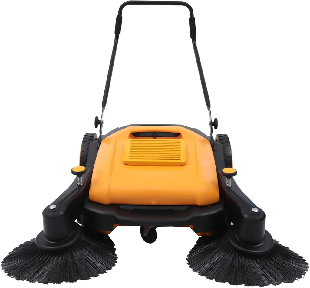 Walk-Behind Sweeper 41.34" Sweeping Width Manual Hand Push Sweeper Hand Push Sweeper Floor Sweeper Angle & Height Adjustable Out