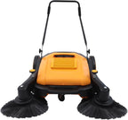 Walk-Behind Sweeper 41.34" Sweeping Width Manual Hand Push Sweeper Hand Push Sweeper Floor Sweeper Angle & Height Adjustable Out