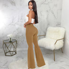 Women Jeans Flare Pants Sexy Denim Long Pant Hip Wrap Casual Solid Elegant Splice Regular Slim Fit High Waist Trousers Summer