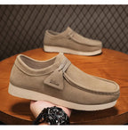 Fashion Khaki Casual Shoes For Men Suede Leather Loafers Men Platform Slip-on Men's Driving Shoes Lightweight Leisure Men Shoes