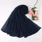 Dot Pom Pom Cotton Hijab Scarves Women Muslim Shawls Big Size Headscarf Wraps Solid Headbands Turbans Bandana Foulard Bufandas