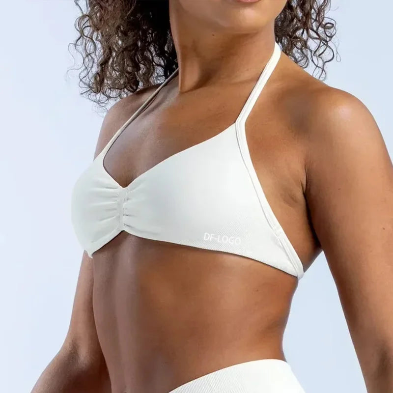 Impact With Logo Women Backless Bra & Sports Shorts Sexy Female Seamless Yoga Tops Sportswear Leggings and Bra Underwear Clothes