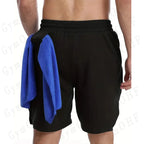 Goku Anime Running Shorts Men Fitness Gym Training 2 in 1 Sports Shorts Quick Dry Workout Jogging Double Deck Shorts