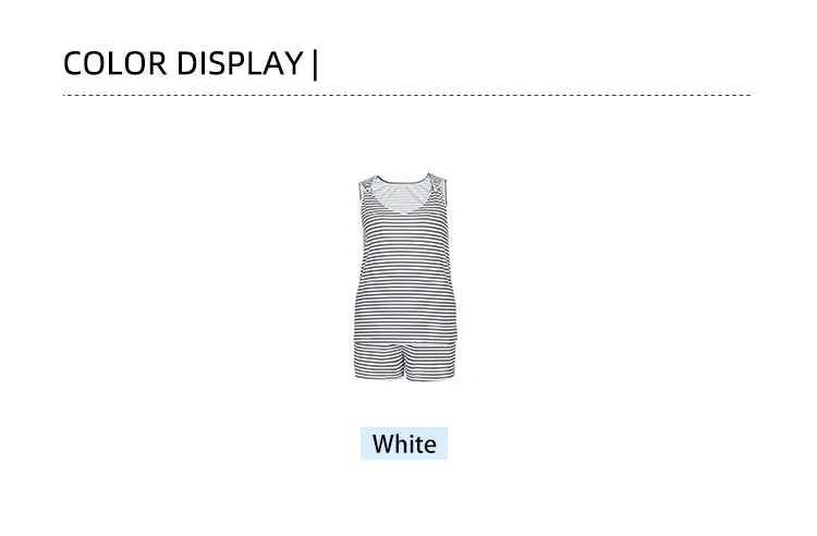 Women's 2025 Summer New Sleeveless Round Neck Vest Casual Short Jumpsuit With Pockets Jumpsuit Two Piece Set