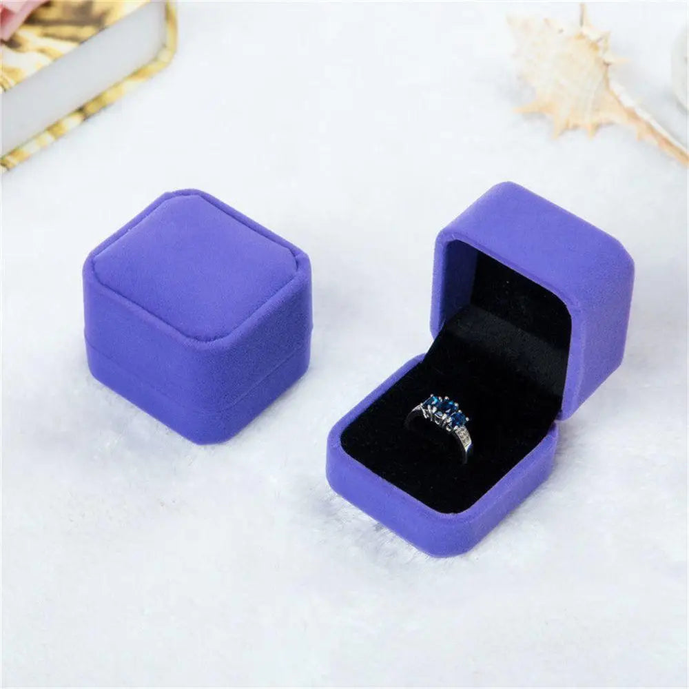 Vintage Double Slots Ring Jewelry Box For Wedding Proposal Engagement Ring Box Gift Organizer Storage PU Leather Packaging Case