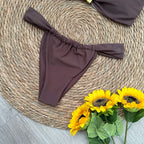 Bandeau Bikini Push Up Women Swimsuits 2025 Sexy Female Swimwear Brazilian Bikini Set Thong Biquini Swim Suits Solid Beachwear