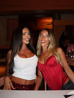 Dulzura Ribbed Sleeveless Crop Tank With Water Droplets Diamond Decorate Sexy Elegant Top Party Club Streetwear Spring Summer