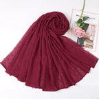 Dot Pom Pom Cotton Hijab Scarves Women Muslim Shawls Big Size Headscarf Wraps Solid Headbands Turbans Bandana Foulard Bufandas