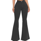 Women Jeans Flare Pants Sexy Denim Long Pant Hip Wrap Casual Solid Elegant Splice Regular Slim Fit High Waist Trousers Summer