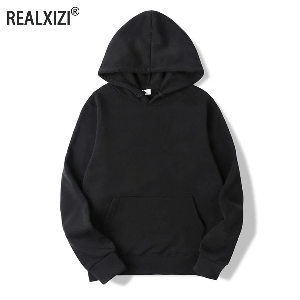 Men's Hoodies Women Pullover Spring Autumn Casual Hoodie Sweatshirts Solid Color Hoodies Oversize Black Sweatshirt For Male