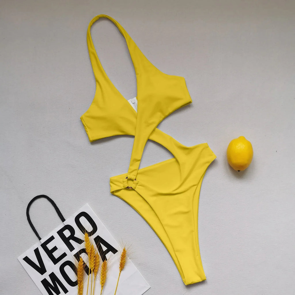 Swimsuits Women's Plus Size Bathing Suit Tummy Control Swimwear Women Sexy Hollow One Piece Swimsuits High Waist Bikini Bottoms