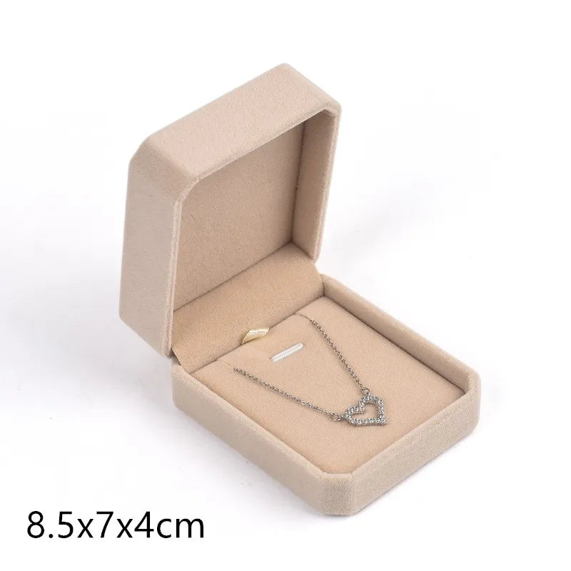 High-end Velvet Jewelry Box Necklace Ring Bracelet Pendant Earrings Storage Wedding Party Gift Box Jewelry Organizer Box Joyero