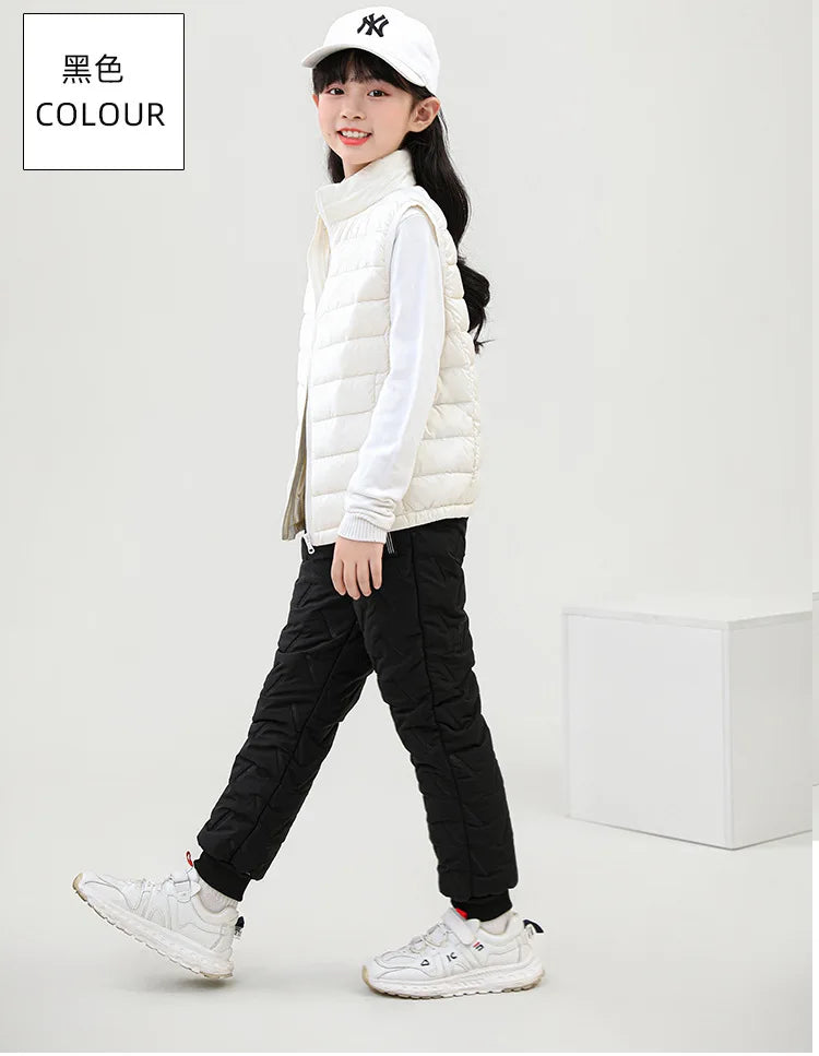 Children's Cotton Pants Winter Boys Thickened Trousers Teen Boys Cotton Lamb Wool Warm Cotton Pants Boys' Plush Casual Pants